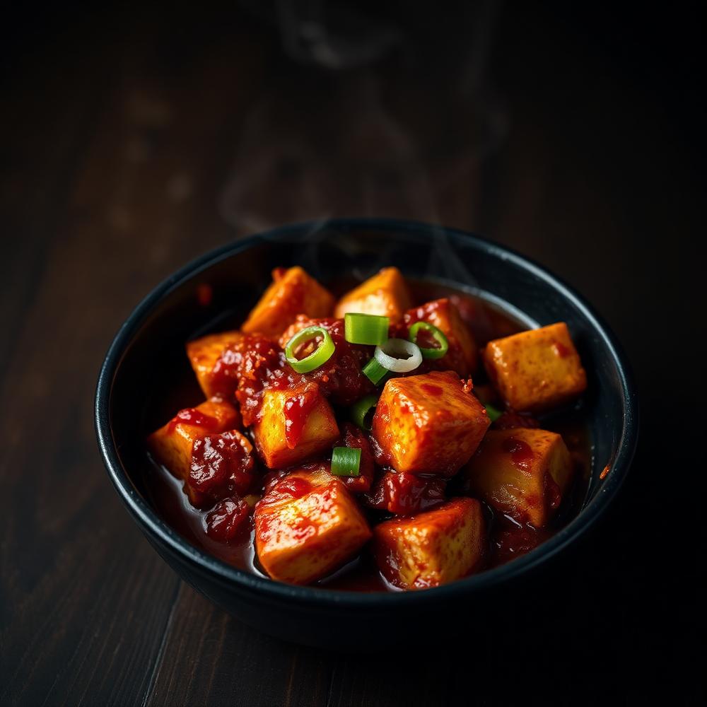 Wok-tossed chilli paneer with peppers and onions